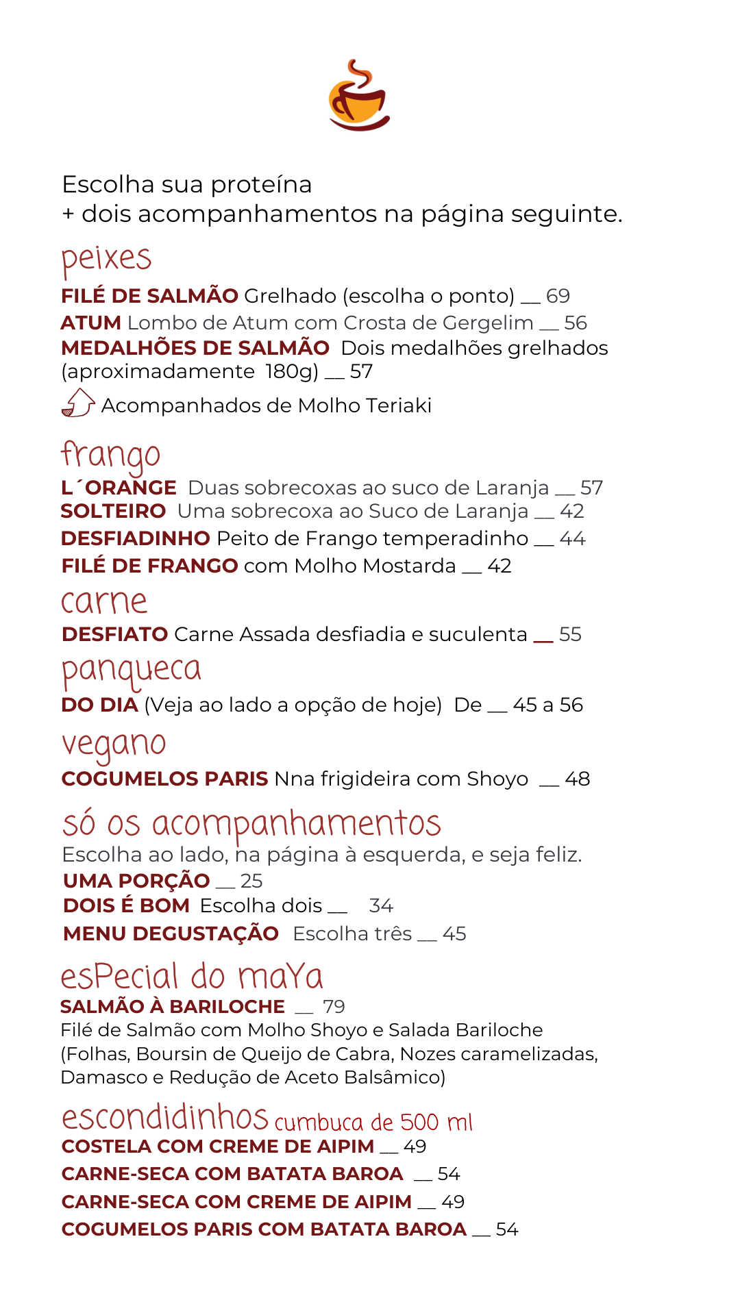 Cardápio